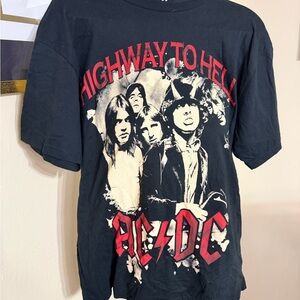 AC/DC Black Tee with White Logo